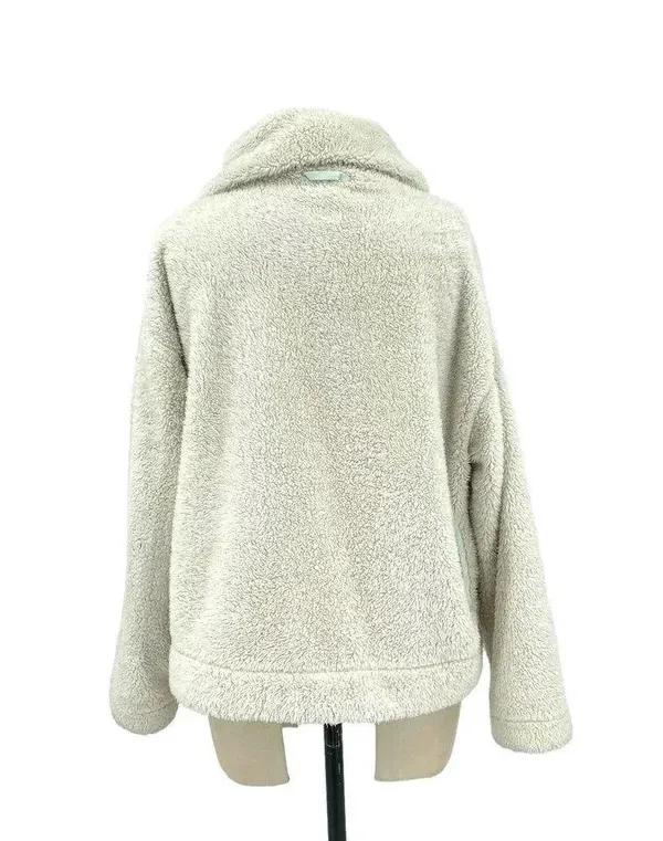 Free People Movement Dazed High Neck Full Zip Sherpa Fleece Jacket Ivory Size XS - Image 6