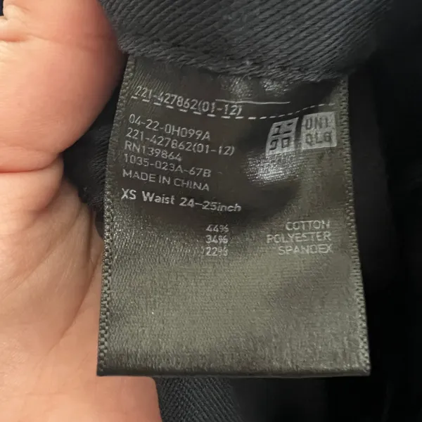 Uniqlo Wide Leg‎ Twill Pants Women's Minimalist Quiet Luxury Black XS - Image 5