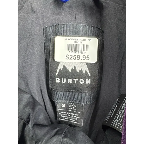 Burton Women's Avalon Stretch Bib Forest Chalk Small NWOT $260 MSRP - Image 6