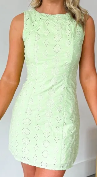 Sienna Eyelet Lace Mini Dress - Image 3