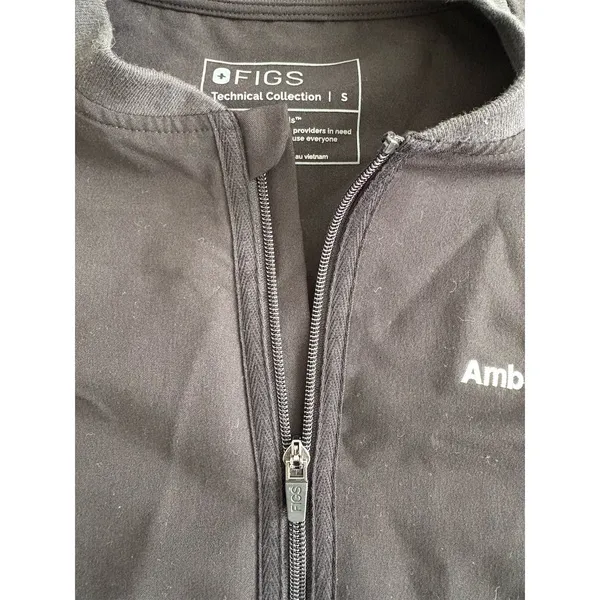 FIGS Unisex‎ Scrub Jacket Black Size S Full-Zip Workwear with Pockets - Image 3