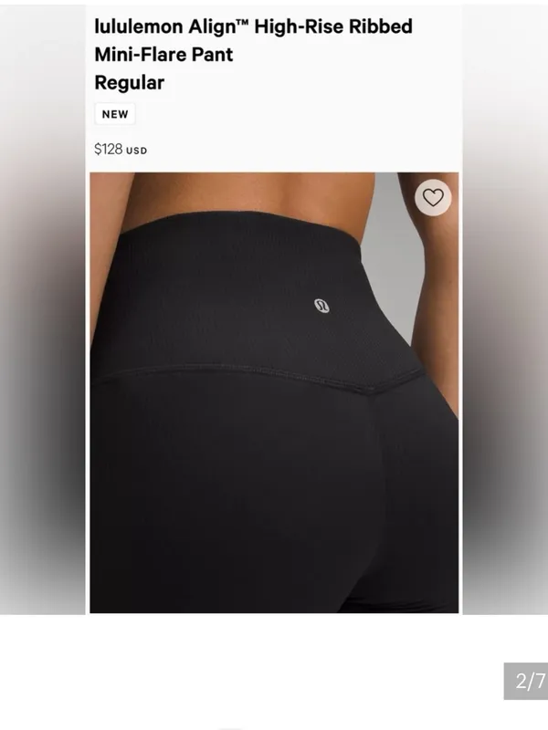 Lululemon Align High Rise Ribbed mini flare pants size 6 - Image 4