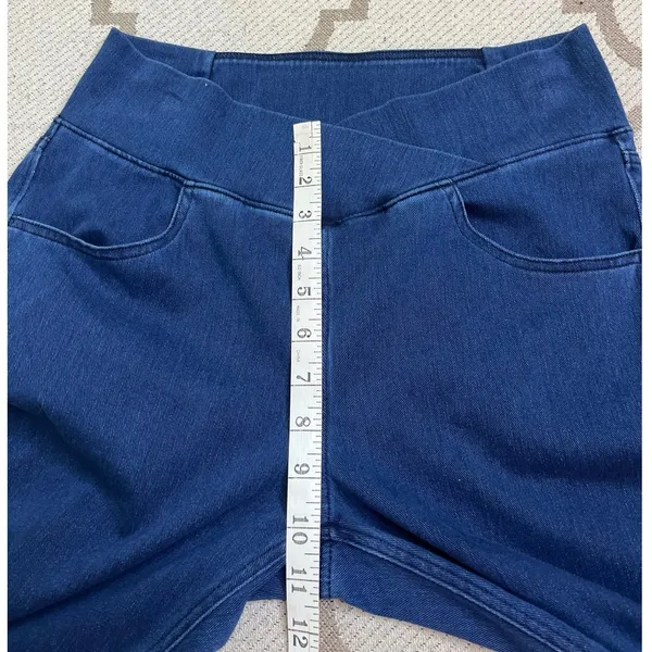 Halara Flex High Waisted Crossover Pockets 7/8 blue jeans, size large, 02699020 - Image 7