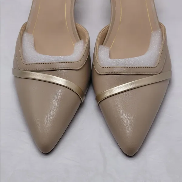 Journee Womens Heels 9.5 Taupe Slingback Kitten Heel Wedding Guest Party Pumps - Image 4