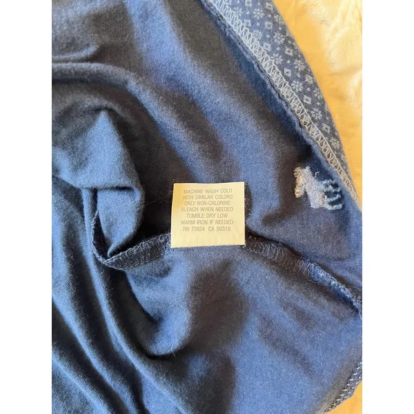 Abercrombie & Fitch Y2K Babydoll Top Henley 3/4 Sleeve Navy Size Large Vintage - Image 9