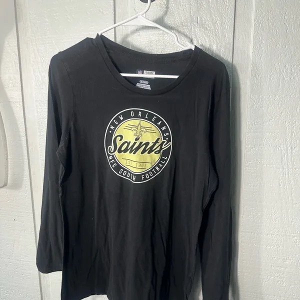NFL Black Womens New Orleans Saints Long Sleeve Tshirt Size XL EUC - Image 3