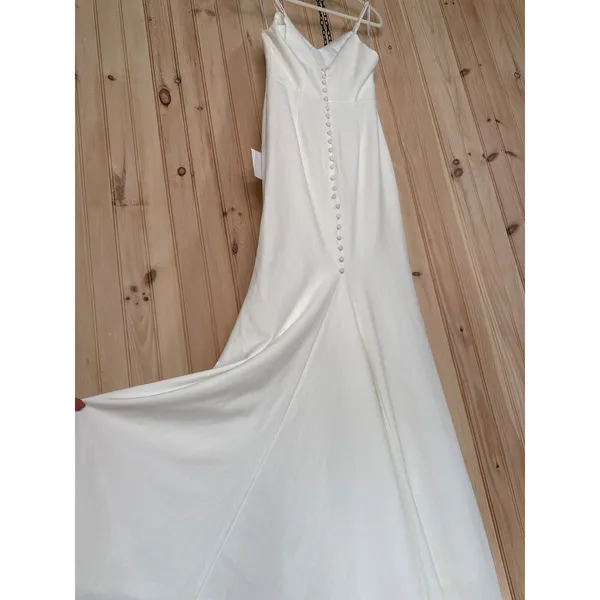 NWT Lulus Feeling of Forever White Sleeveless Mermaid Maxi Dress Wedding Bride M - Image 6