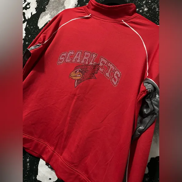 Scarletts Team Rhinestone Track Jacket Red Size XL - Image 2