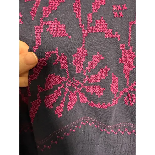 Free People Persuasion Embroidered Peasant Tunic Blouse M‎ Boho Cottagecore - Image 9