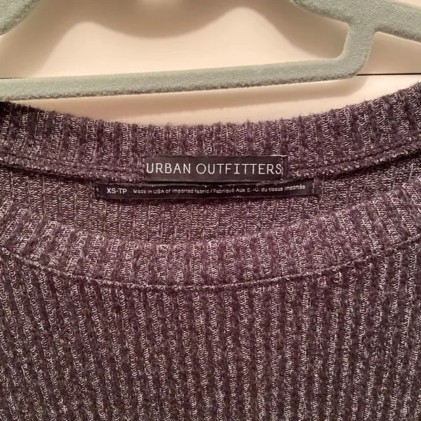Urban Outfitters‎ Grey Ribbed Knit Dolman Sleeve Tie Waist Mini Dress XS - Image 3