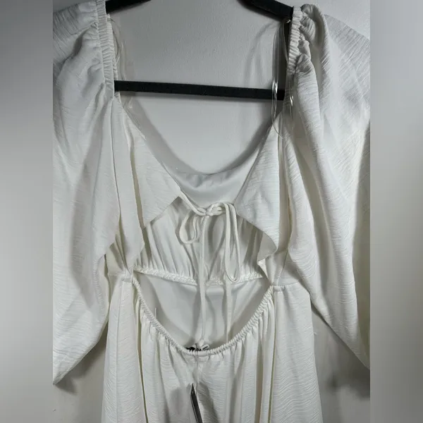 Speechless White‎ Mini Dress Puff Sleeve Ruffle Hem Cottagecore Women’s M NWT - Image 6