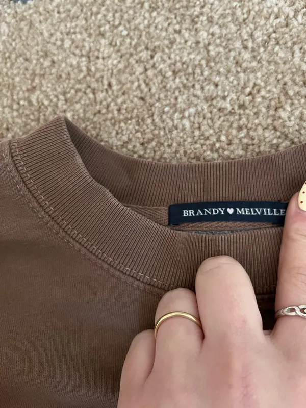 Brandy Melville Brown Crewneck Oversized - Image 2
