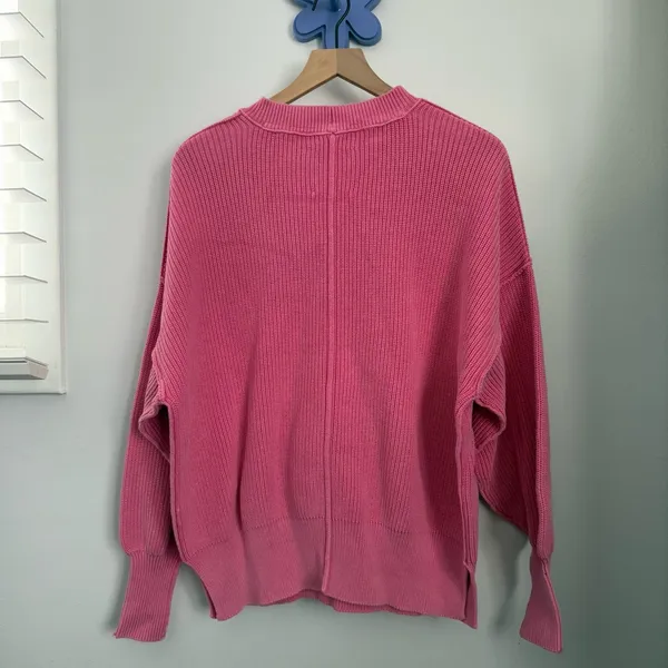 Aerie‎ Small Beyond Oversized Rib Tunic Sweater Pink Preppy Chic Lounge School - Image 5