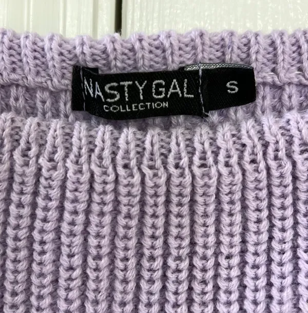 Nasty Gal Purple Off Shoulder, Cropped Sweater - Image 3
