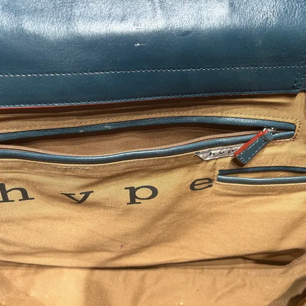 Hype Stylish Blue Leather Tote Bag - Image 9