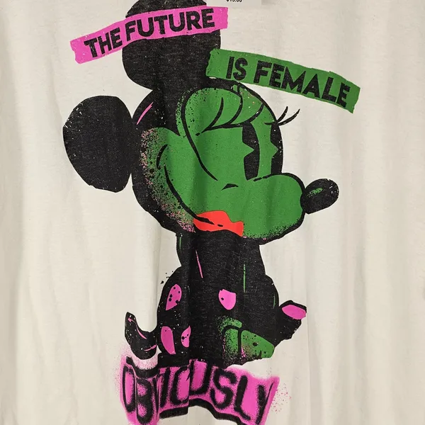 NWT Disney Minnie Mouse Womens‎ The Future Is Female Obviously Tshirt 1X - Image 3