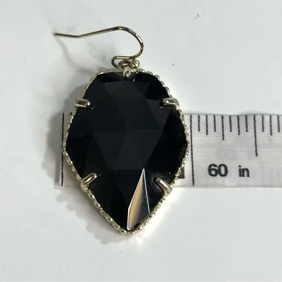 Kendra Scott Corley Black and Gold Earrings‎ - Image 6
