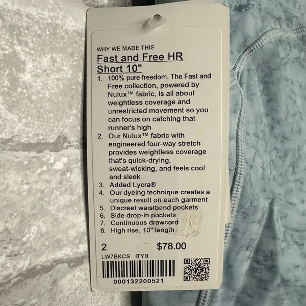 Lululemon Fast and Free High Rise Short 10" Tie Dye NWT Size 2 (ITYB) LW7BKCS - Image 11