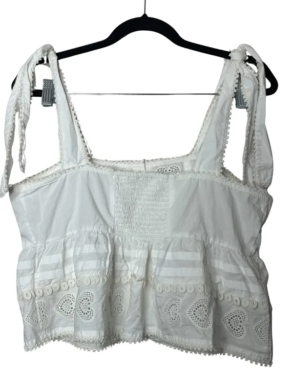 Forever That Girl Anthropologie Heart Lace Babydoll Blouse Medium - Image 4