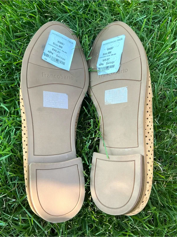 Franco Sarto Light Tan Perforated Suede Slip-On Loafers 🌸🌸 - Image 9