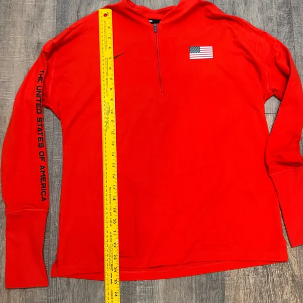 Nike Running Element Team USA Dri-FIT Quarter Zip Red‎ Pullover Womens Medium - Image 6