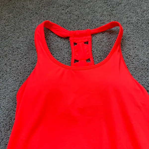Athleta XO Tank Top Coral Sizzle Neon Orange Size Small - Image 2