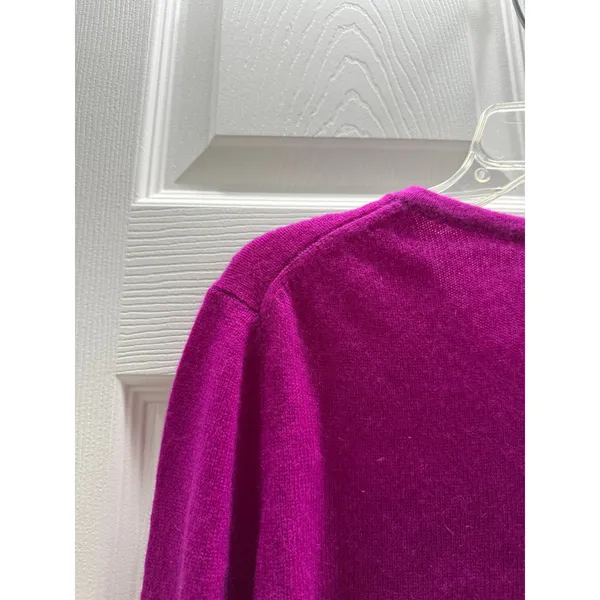 Charter‎ Club Luxury 100% Cashmere Crewneck Sweater Fuchsia Flir Women's Med NWT - Image 5