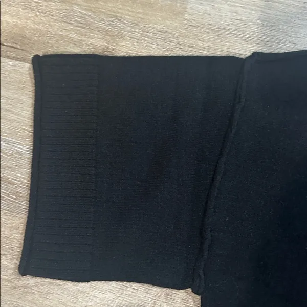 Black Cropped Sweater - knit crew neck short sleeve pull over sweater oversized - Image 3