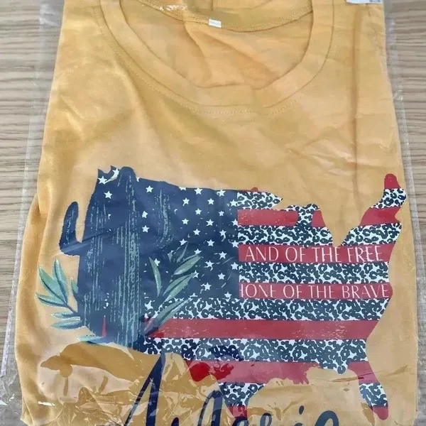 🆕American Map Land Of The Free Tank - Yellow XL🆕 - Image 4