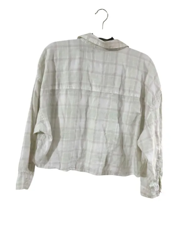 Women's Abercrombie & Fitch Plaid Button Down Shirt S White Green - Image 8