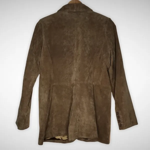 Dennis by Dennis Basso genuine leather jacket blazer Women’s size medium brown - Image 8