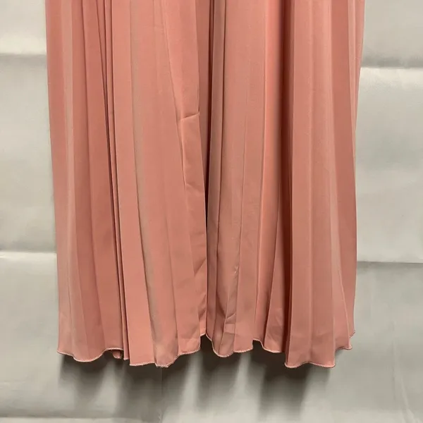 Women's Pink Pleated Sleeveless Midi Dress Size Medium - Image 5