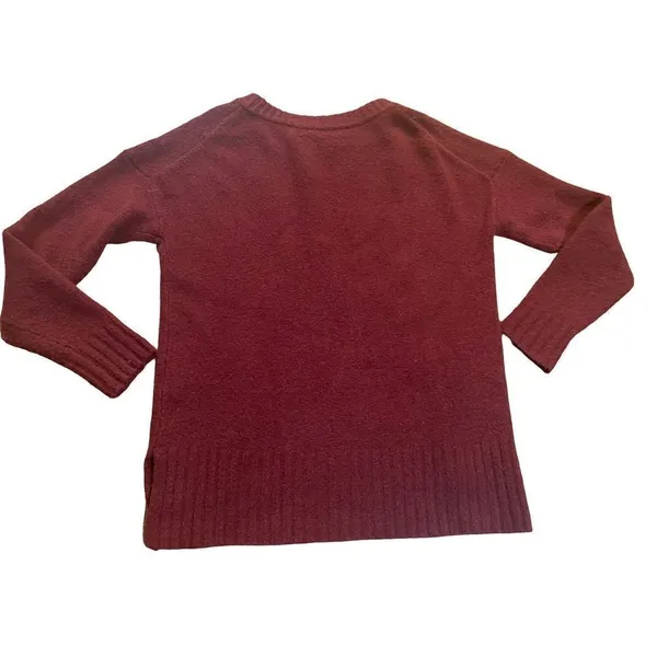 J. Crew‎ wine red womens sweater sz XS merino wool blend - Image 2