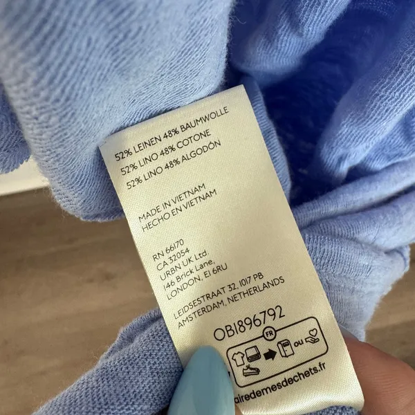 We the Free Periwinkle Blue Cotton and Linen Oversized Slouchy T-Shirt Size S - Image 6