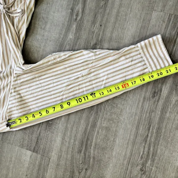 Universal Threads Striped Maxi Dress Women's Size XL NEW Tan White Cotton Pockets - Image 10