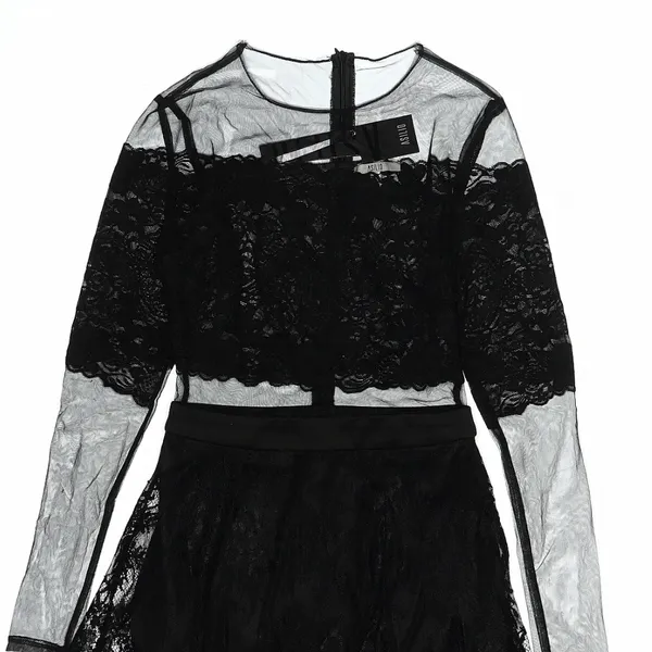 Asilio Wicked Games Black Lace Sheer Mini Dress XS Whimsigoth Romantic Witchy - Image 5
