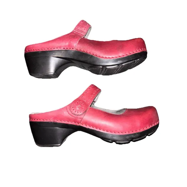 Dansko Ox Blood Red Leather Mary Jane Clogs Sz.9 Discontinued 2011 - Image 5