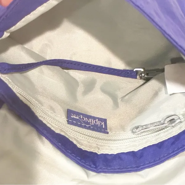 KIPLING Sabian Crossbody Mini Shoulder Bag Blue Monkey Keychain - Image 3