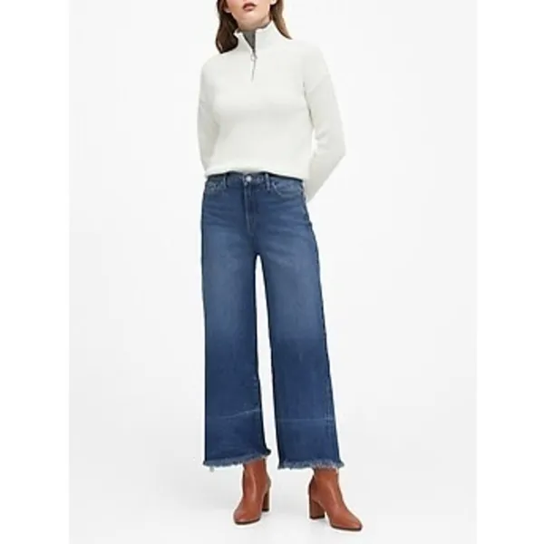 New Banana Republic High Rise Wide leg cropped Jeans - Image 2