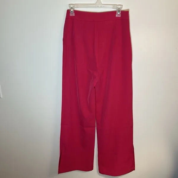 AmyLynn Alice High Waist Straight Wide Leg Pant Trouser Size L Pink NEW W/Tags‎ - Image 5