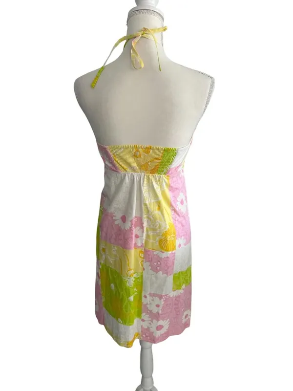 LILLY PULITZER Daphne Lace Patchwork Halter Dress Size 4 - Image 2