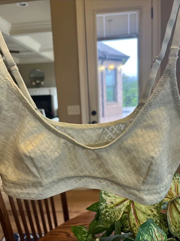 SKIMS Lace Semi SheerLogo Light Yellow Beige Bra Women’s XXS - Image 5