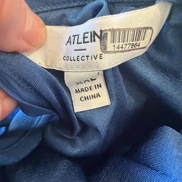 Atlein Navy Blue Plisse Pleated Midi Dress XS Shift Career Office Designer $260 - Image 7