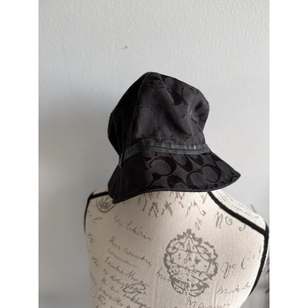 Coach Black‎ Signature C Monogram Bucket Hat Size M/L Designer Streetwear - Image 3