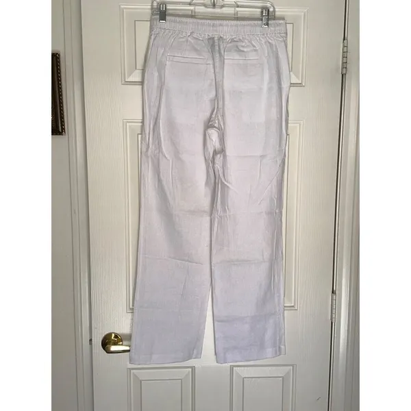 Chelsea & Theodore Womens Linen Pants Color Cloud White Size Small New Sku 1028 - Image 2