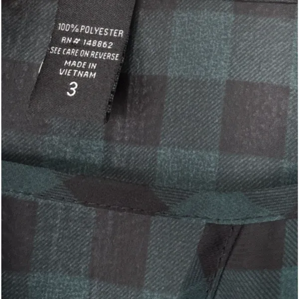 Torrid Sheer Top Plus Size 3 3X Green Black Checkered Gingham Peasant Babydoll - Image 6