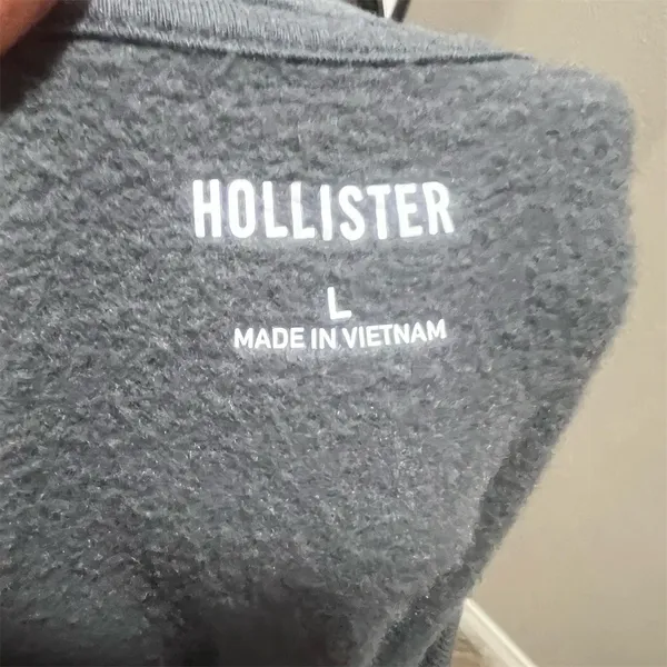 Hollister Sweatshirt Womens Size L Gray Crew Neck Pullover Logo Graphic - Image 5