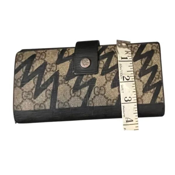 Gucci continental wallet lightning bolt in Navy w/COA vintage Rare - Image 9