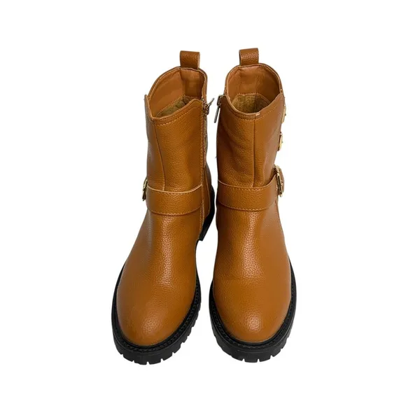 G. C. Shoes Strappy Buckle Moto Cognac Kingsburg Ankle Boots 8.5 EU‎ 39 Casual - Image 3