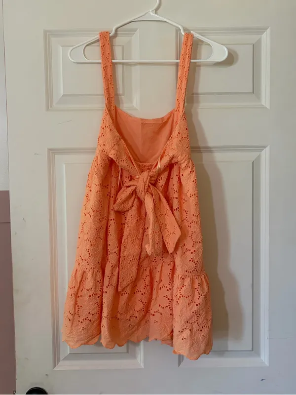 Altar'd State Peach Eyelet Mini Sundress - Image 2